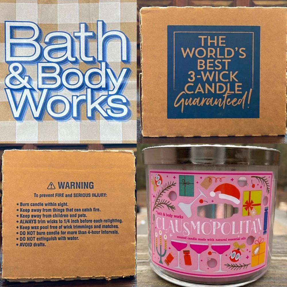 Bath & Body Works Clausmopolitan 3 Wick Candle With Decorative Lid